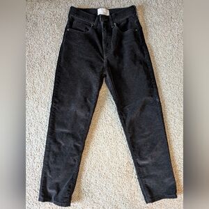 Everlane black cheeky straight corduroy pant 26
